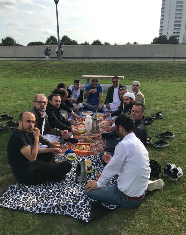 A picnic in the park with tea and dried fruit